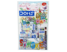 Doms Art Strokes Kit | Perfect Value Pack | Kit for Creative Minds | Gifting Range for Kids | Combination of 10 Stationery Items | Pack of 1