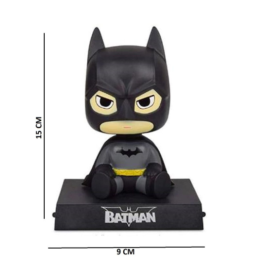 AUGEN Super Hero Batman Action Figure Limited Edition Bobblehead with Mobile Holder for Car Dashboard, Office Desk & Study Table (Pack of 1)