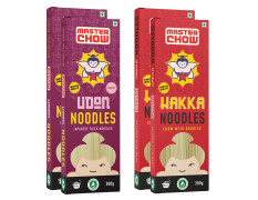 MasterChow Chinese Hakka & Udon Noodle Pack (Pack of 2 each) | All-Natural Not Fried | 300g Each