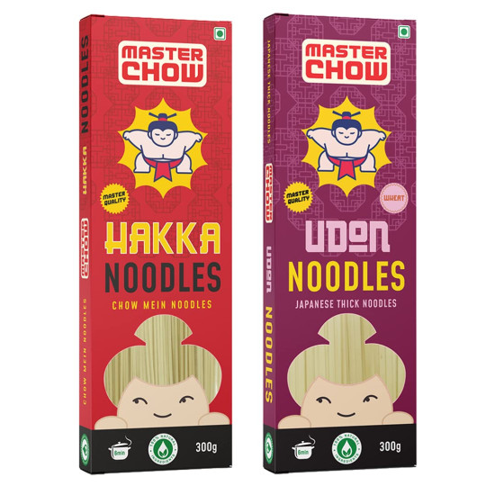 MasterChow Chinese Hakka & Udon Noodle Pack | All-Natural | Not Fried | 300g Each