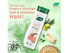 Joy Deep Nourishing & Black Shine Hair Shampoo (340ml)| 4 in 1 Conditioning Shampoo with Apple Cider Vinegar, Olives & Black Seed for Restoring Dull & Dry Hair | For Men & Women