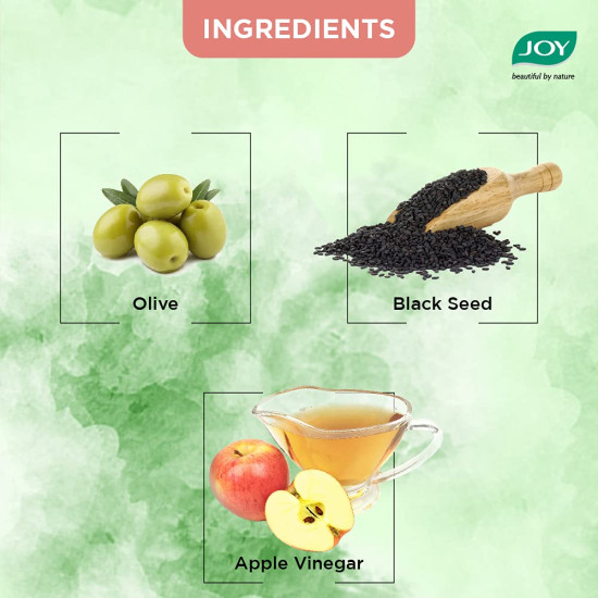 Joy Deep Nourishing & Black Shine Hair Shampoo (340ml)| 4 in 1 Conditioning Shampoo with Apple Cider Vinegar, Olives & Black Seed for Restoring Dull & Dry Hair | For Men & Women