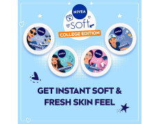 Nivea Soft Moisturizer for Face, Hand & Body, Non Sticky Cream, Sporty College Edition, 100 ml