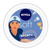 Nivea Soft Moisturizer for Face, Hand & Body, Non Sticky Cream, Sporty College Edition, 200 ml