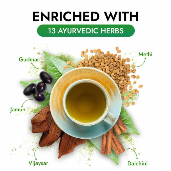 Kapiva Dia Foods Green Tea for Blood Sugar Care | Jamun, Gudmar, Methi, & 10 More