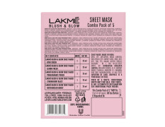 Lakme Blush & Glow Sheet Mask, Pack of 5, Fruit Facial Like Glow!