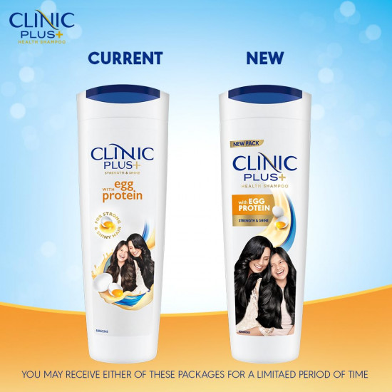 Clinic Plus Strength & Shine, Shampoo, 650ml, with Egg Protein, All Hair Types, for Women & Men