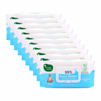Mother Sparsh 99% Pure Water (Unscented) Baby Wipes I Natural Plant Made Fabric - Super Thick I 72 pcs/Pack - Pack of 10