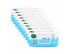Mother Sparsh 99% Pure Water (Unscented) Baby Wipes I Natural Plant Made Fabric - Super Thick I 72 pcs/Pack - Pack of 10