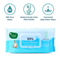 Mother Sparsh 99% Pure Water (Unscented) Baby Wipes I Natural Plant Made Fabric - Super Thick I 72 pcs/Pack - Pack of 10