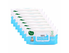 Mother Sparsh 99% Pure Water (Unscented) Baby Wipes I Natural Plant Made Fabric - Super Thick I 72 pcs/Pack - Pack of 8
