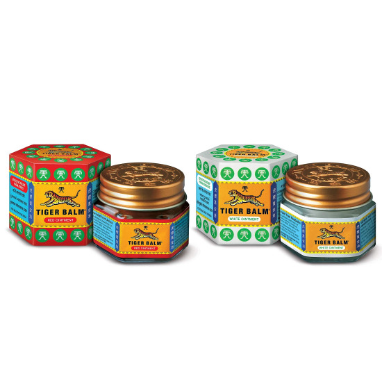 Tiger Balm Red & White Ointment | 21ml each | Pack of 4 | Ayurvedic Pain Relief Balm | Effective Relief from Joint, Body & Knee Pain, Muscular Aches, Sprain | 2 Red & 2 White | Combo Pack Tiger Balm Red & White Ointment | 21ml each | Pack of 4 | Ayurvedic Pain Relief Balm | Effective Relief from Joint, Body & Knee Pain, Muscular Aches, Sprain | 2 Red & 2 White | Combo Pack