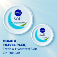 NIVEA Soft Light Moisturizer 300ml + 100 ml | For Face, Hand & Body, Instant Hydration | Non-Greasy Cream | With Vitamin E & Jojoba Oil | All Skin Types