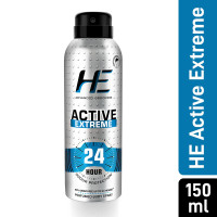 HE Active Extreme Perfumed Body Spray 150ml for Today's Active Men, 24 Hour Odor Protection* 99% Germ Free up to 24 hours