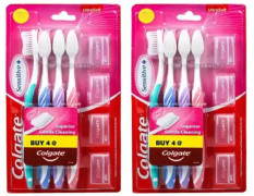 Colgate NEW ULTRA SOFT WITH CAP Ultra Soft Toothbrush (8 Toothbrushes) - Ideal for Sensitive Teeth
