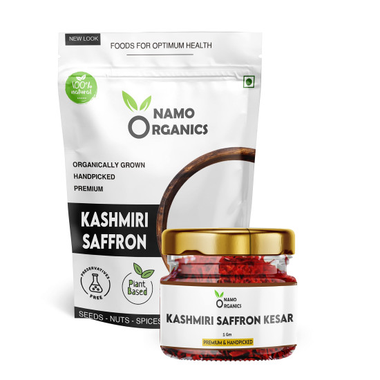 Namo Organics - 1 Gm - Saffron Original Pure Kashmiri Kesar Saffron for Pregnant Women Saffron Threads