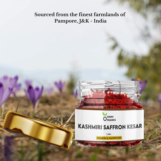 Namo Organics - 1 Gm - Saffron Original Pure Kashmiri Kesar Saffron for Pregnant Women Saffron Threads