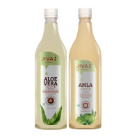 Jiva Amla Juice 1L & Aloe Vera Juice 1L (Combo pack of 2)