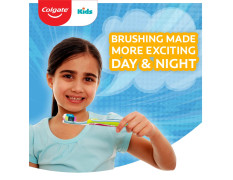 Colgate Kids Batman Manual Toothbrush, Extra-soft Bristles and Built-in Tongue Cleaner, Compact Head and Non-Slip Handle (Pack of 3,Multicolor)