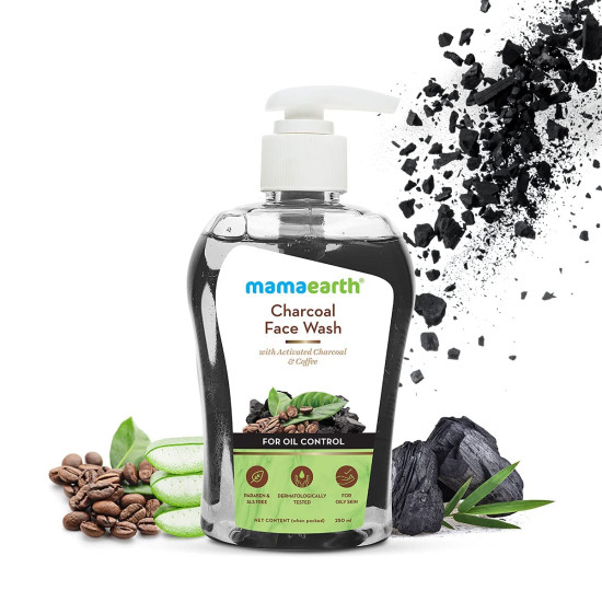 Mamaearth Charcoal Face Wash with Activated Charcoal & Coffee for Oil Control (250ml)