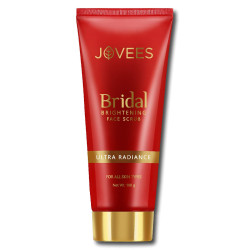 Jovees Herbal Bridal Brightening Face Scrub With Turmeric, Honey & Pearl Millet Flour | For All Skin Types | Gently Remove Dead Skin | For Ultra Radiance 100G