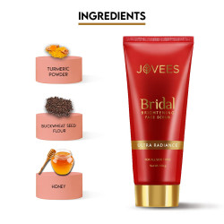 Jovees Herbal Bridal Brightening Face Scrub With Turmeric, Honey & Pearl Millet Flour | For All Skin Types | Gently Remove Dead Skin | For Ultra Radiance 100G