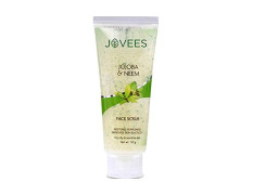 Jovees Herbal Jojoba & Neem Face Scrub For Oily and Sensitive Skin, 100g |Improves Skin Elasticity and Restores Suppleness | Paraben & Alcohol Free |