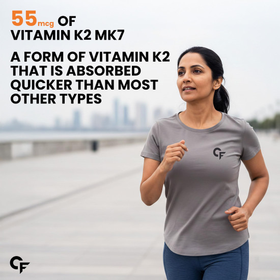 Carbamide Forte Vitamin D3 K2 Supplement | Vitamin K2 MK7 To Support Bone & Heart Health | Veg D3 - Lichen - 120 Tablets