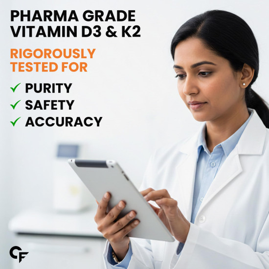 Carbamide Forte Vitamin D3 K2 Supplement | Vitamin K2 MK7 To Support Bone & Heart Health | Veg D3 - Lichen - 120 Tablets