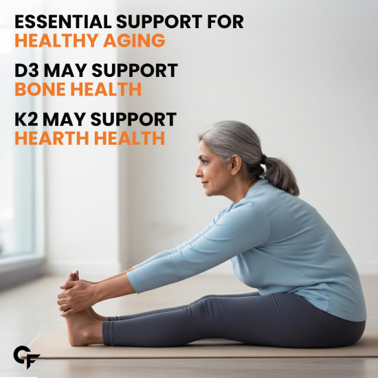 Carbamide Forte Vitamin D3 K2 Supplement | Vitamin K2 MK7 To Support Bone & Heart Health | Veg D3 - Lichen - 120 Tablets