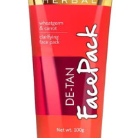 Jovees Herbal De-Tan Face Pack | Contains Wheat Germ and Carrot | For Tan Removal and Skin Revitalization | Bright and Glowing Skin | 100% Herbal | Paraben And Alcohol Free | 100gm