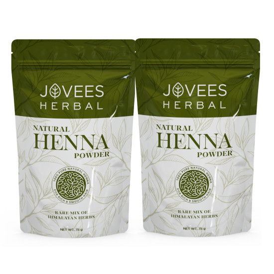 Jovees Herbal Mehandi/Henna Powder | With Amla, Shikakai & Brahmi Powder | For Extra Conditioning | Control Hair Fall & Repairs Damaged Hair | 75g (Pack of 2)