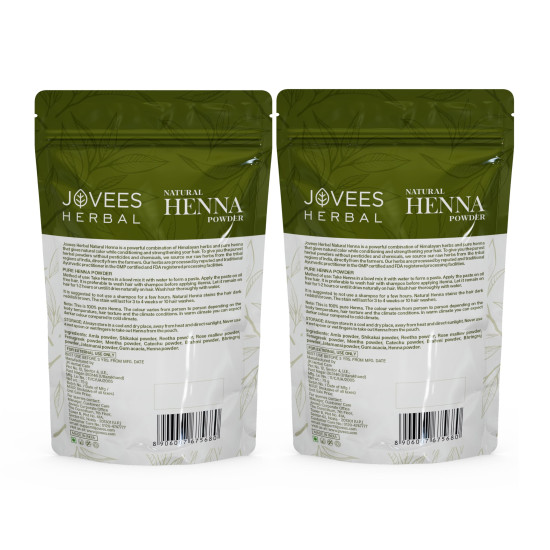 Jovees Herbal Mehandi/Henna Powder | With Amla, Shikakai & Brahmi Powder | For Extra Conditioning | Control Hair Fall & Repairs Damaged Hair | 75g (Pack of 2)