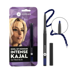 SUGAR Cosmetics Kohl Of Honour Intense Matte Kajal | Waterproof & Smudgeproof | Lasts upto 10hrs | 0.25gm - 04 True Blue