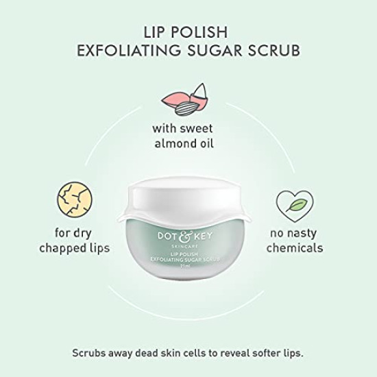 Dot & Key LIP POLISH Choco Mint Exfoliating Sugar Scrub (21ml)