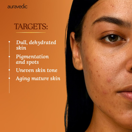 Auravedic Kumkumadi Tailam & Vitamin C Face Oil, Pack of 2 (100ml Each), Glow-Boosting Face & Body Oil With Rosehip For Bright, Radiant Skin, After Bath Daily Use