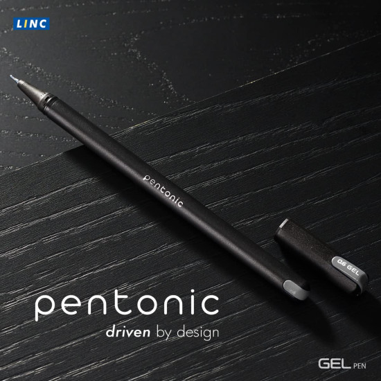 Pentonic 0.6 mm Gel Pen Blister Pack | Black Body | Black ink | Set of 10