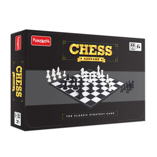 Funskool Games, Chess Supreme, War & Strategy Game, Chess Set, Kids, Adults & Family, 2 Players, Ages 7 and Above,