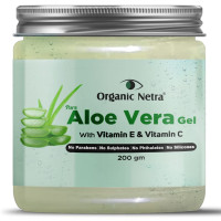 Organic Netra Pure Aloe Vera Gel with Vitamin C & E for Skin, Face and Hair | Helps to Repair and Smoothens Hair | Relax and Renew your Skin and Scalp |Paraben Free & Sulphate Free - 200 Gm