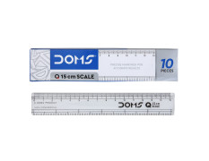 DOMS Q Series 15cm Transparent Scale (Pack of 10)