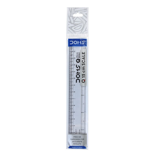 DOMS Q Series 15cm Transparent Scale (Pack of 10)