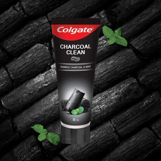 Colgate Charcoal Clean Toothpaste, Bamboo Charcoal and Mint (Black Gel) – 120g and Colgate Total Whole Mouth Health, Antibacterial Toothpaste, 120gm + 120gm (Advanced Health, Saver Pack)