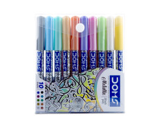 DOMS Metallist Series Metallic Brush Pen (10 Assorted Shades)