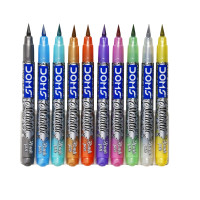 DOMS Metallist Series Metallic Brush Pen (10 Assorted Shades)
