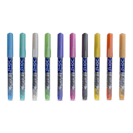 DOMS Metallist Series Metallic Brush Pen (10 Assorted Shades)