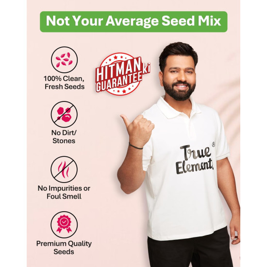 True Elements 5 In 1 Seeds Mix 500gm | Mixed & Roasted Seed For Eating | Diet Snacks | Healthy & Fiber Rich Seeds