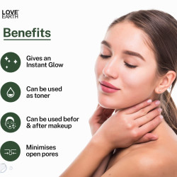 Love Earth Jasmine Mogra Face Mist Toner with Jasmine Oil & Extracts for Instant Glow & Even Skin Tone 100ml
