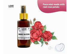 Love Earth Rose Water Gulab Jal Face Mist Toner with Real Rose Petals & Extracts for Skin Hydration and Natural Glow 100ml