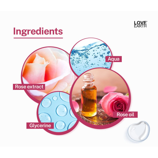 Love Earth Rose Water Gulab Jal Face Mist Toner with Real Rose Petals & Extracts for Skin Hydration and Natural Glow 100ml Love Earth Rose Water Gulab Jal Face Mist Toner with Real Rose Petals & Extracts for Skin Hydration and Natural Glow 100ml