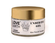 Love Earth Organic Under Eye Gel with Aloe Vera & Cucumber Extracts Reduces Dark Circles, Puffiness and Fine Lines 50gm